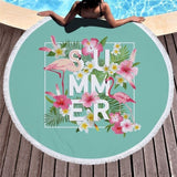 Beach Towel Swimming Bath Summer Flamingo